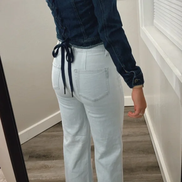 PAIGE Leenah in Light Wash size 28 - PAIGE Light wash wide leg jeans Del Mar - Picture 7 of 13